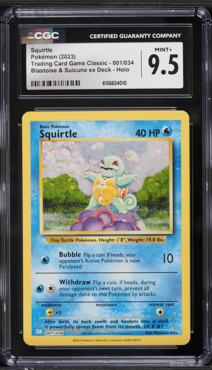 2023 Pokemon TCG Classic Collection Holo Squirtle #1 CGC 9.5 MINT+