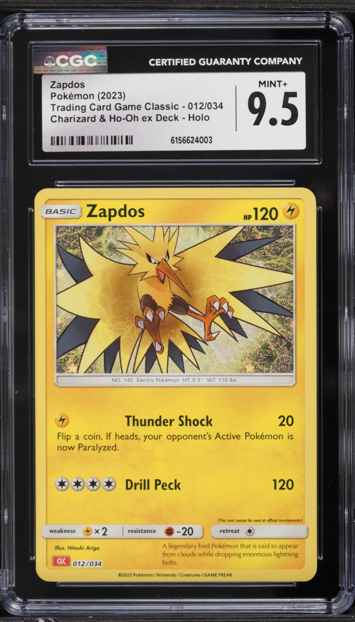 2023 Pokemon TCG Classic Collection Holo Zapdos #12 CGC 9.5 MINT+