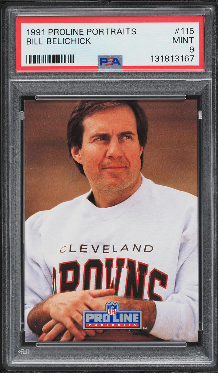 1991 Pro Line Portraits Bill Belichick ROOKIE #115 PSA 9 MINT