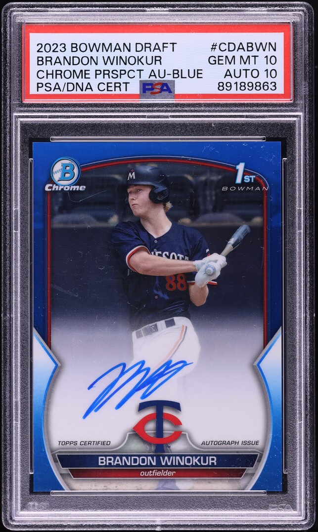 2023 Bowman Chrome Draft Blue Brandon Winokur PROSPECT AUTO DNA 10 /150  #CDA-BWN PSA 10 GEM