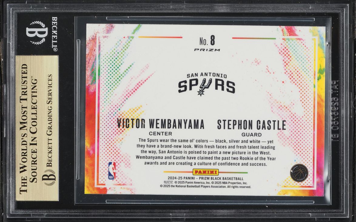 2024 Panini Prizm Black Color Blast Victor Wembanyama Stephon Castle ...