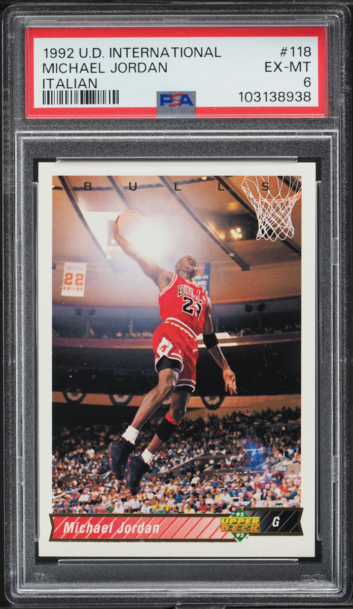 1992 Upper Deck International Italian Michael Jordan #118 PSA 6 EXMT