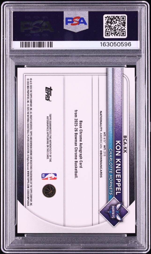 2025 Bowman Chrome Gold Refractor Kon Knueppel ROOKIE AUTO JERSEY # 7/50 #BCA-KK PSA 9 MINT - Photo 2