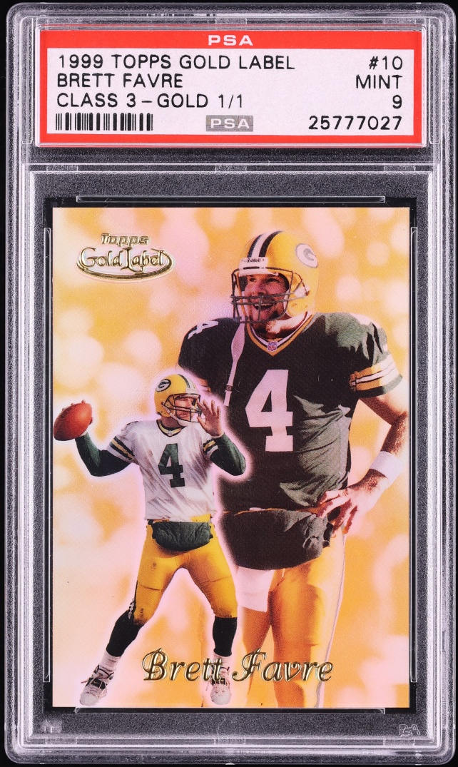 1999 Topps Gold Label Class 3 Gold Brett Favre 1/1 #10 PSA 9 MINT