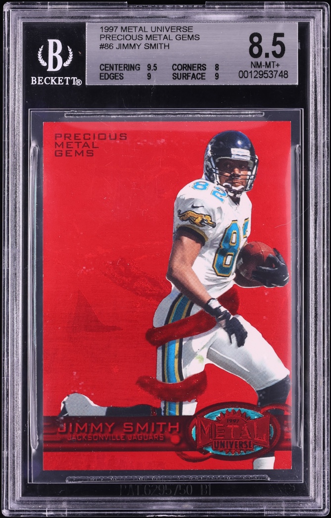 1997 Metal Universe Precious Metal Gems PMG Red Jimmy Smith /150 #86 BGS 8.5 NM-MT+