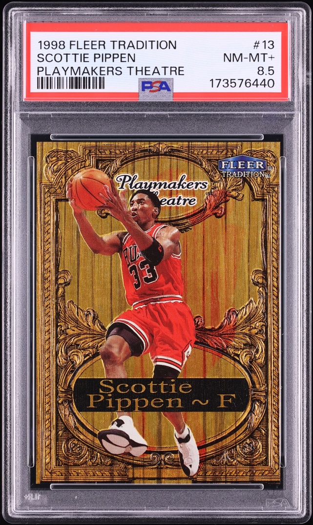 1998 Fleer Tradition Playmakers Theatre Scottie Pippen /100 #13 PSA 8.5 NM-MT+