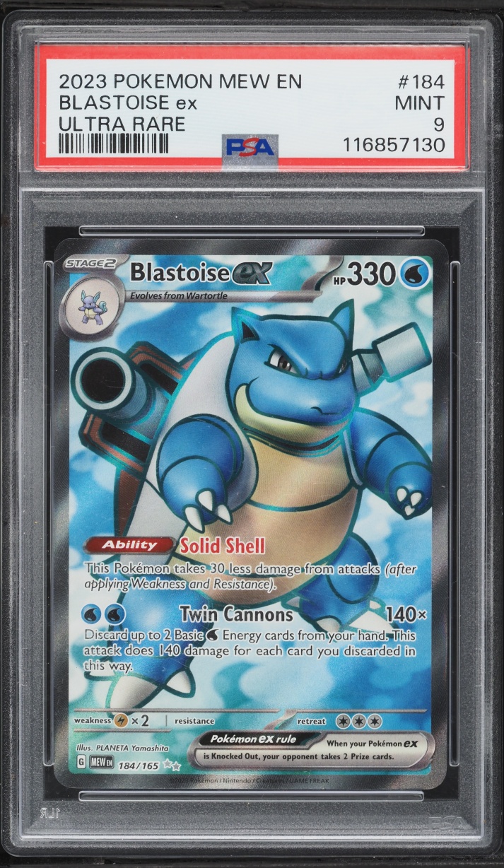 2023 Pokemon Scarlet & Violet 151 Full Art Blastoise ex #184 PSA 9 MINT