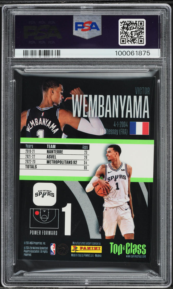 2023 Panini Top Class Victor Wembanyama ROOKIE #261 PSA 8 NM-MT