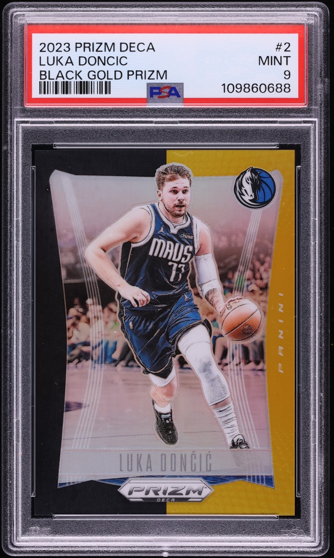 2023 Panini Prizm Deca Black Gold Luka Doncic /5 #2 PSA 9 MINT - Photo 1