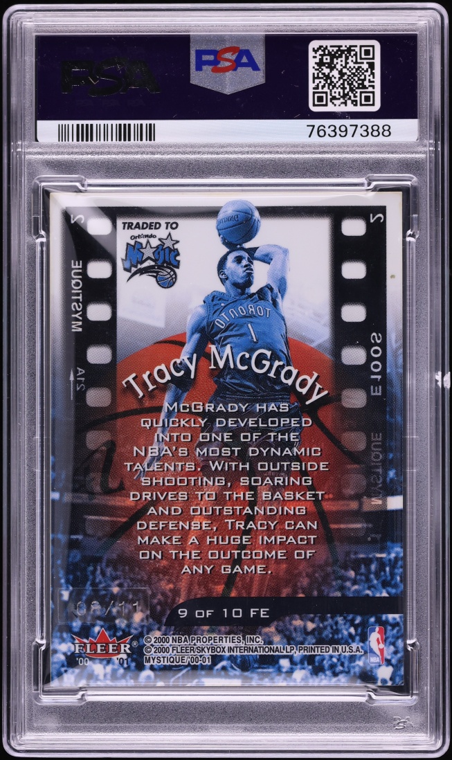 2000 Fleer Mystique Film At 11 Top Story Tracy McGrady /11 #9 PSA 4 VGEX - Photo 2