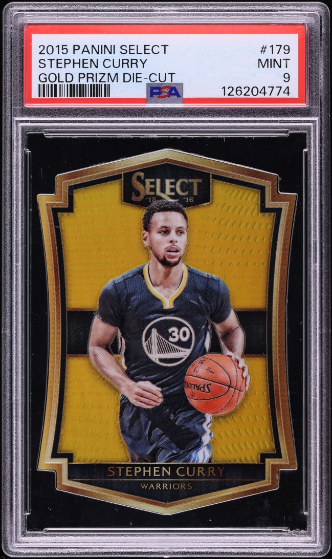 2015 Select Gold Prizm Die-Cut Stephen Curry /10 #179 PSA 9 MINT - Photo 1