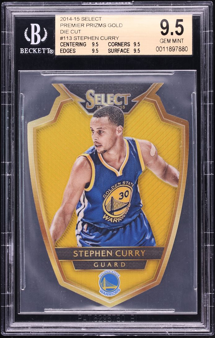 2014 Select Premier Gold Prizm Die-Cut Stephen Curry /10 #113 BGS 9.5 GEM MINT - Photo 1
