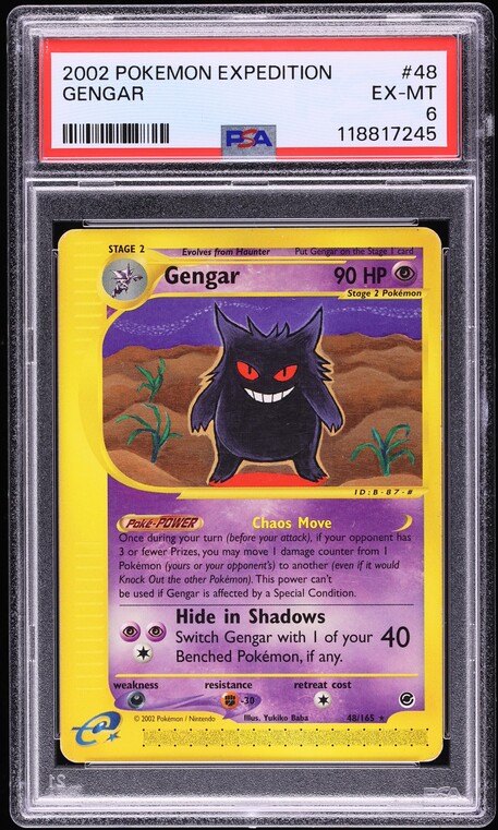 2002 Pokemon Expedition Gengar #48 PSA 6 EXMT