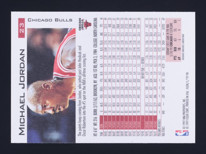 1997 Fleer Basketball Michael Jordan #23 MBA AUTH