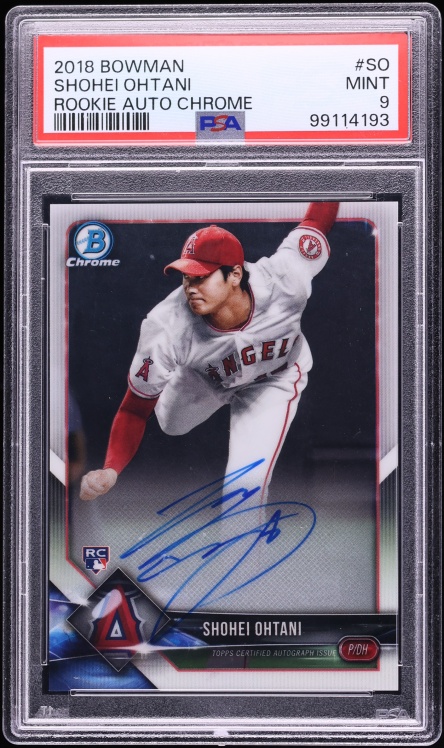 2018 Bowman Chrome Shohei Ohtani ROOKIE AUTO #CRA-SO PSA 9 MINT - Photo 1