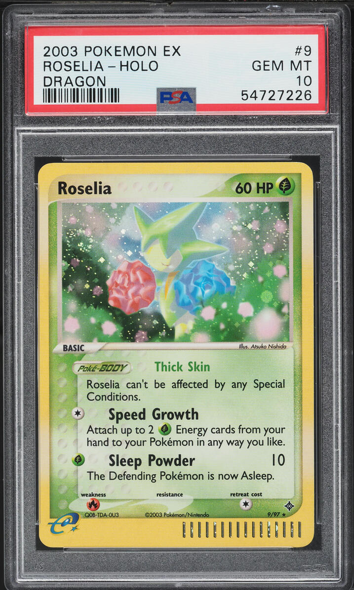 2003 Pokemon EX Dragon Holo Roselia #9 PSA 10 GEM MINT