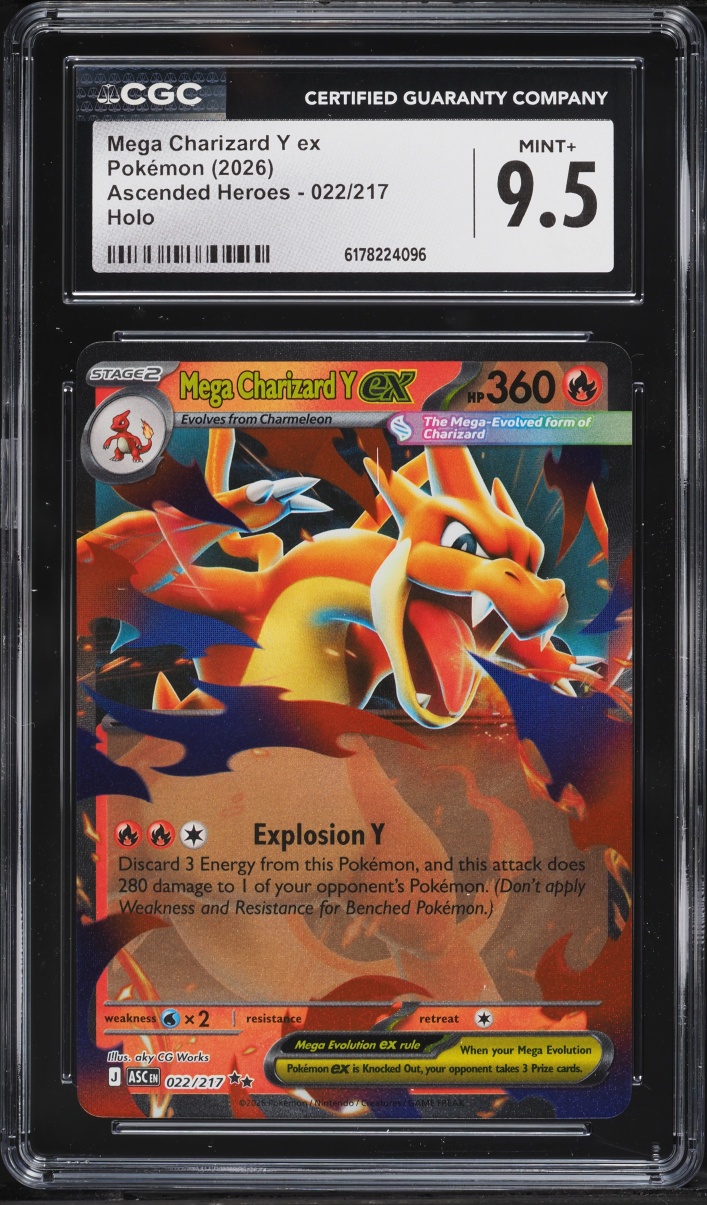 2026 Pokemon Mega Evolution Ascended Heroes Holo Mega Charizard Y Ex #22 CGC 9.5 MINT+