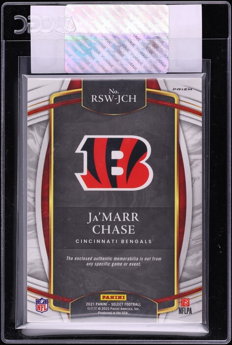2021 Select Red Ja'Marr Chase ROOKIE PATCH #RSW-JCH CGC AUTH