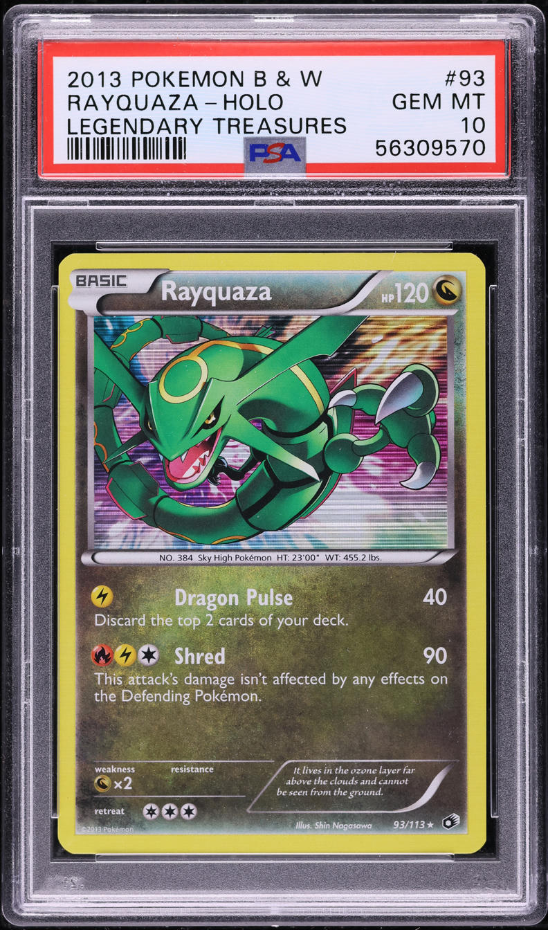 2013 Pokemon Black & White Legendary Treasures Holo Rayquaza #93 PSA 10 GEM MINT