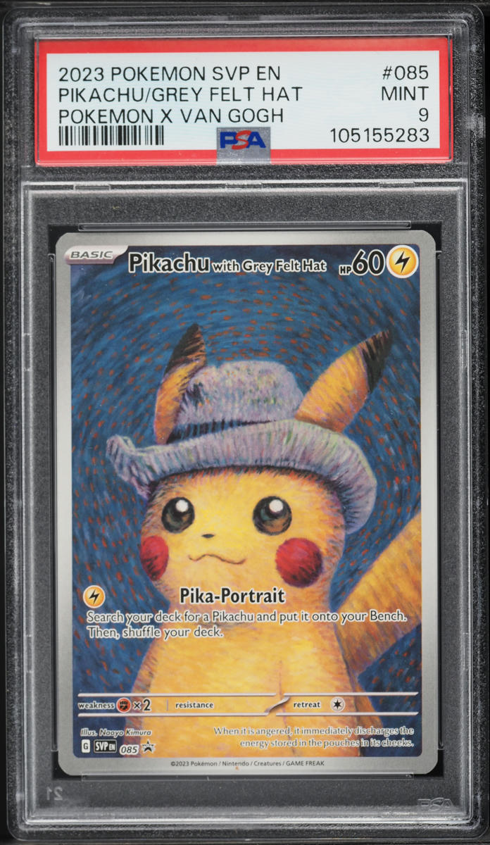 2021 Pokemon Scarlet & Violet Promo Van Gogh Pikachu With Grey Felt Hat #85 PSA 9 MINT