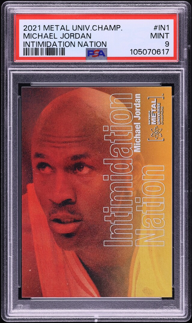 2021 Metal Universe Champions Intimidation Nation Michael Jordan #IN-1 PSA 9