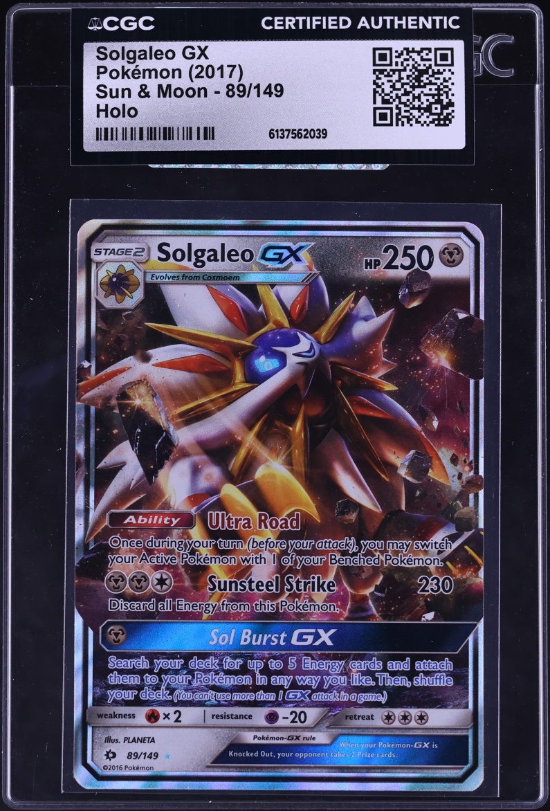 2017 Pokemon Sun & Moon Holo Solgaleo GX #89 CGC AUTH