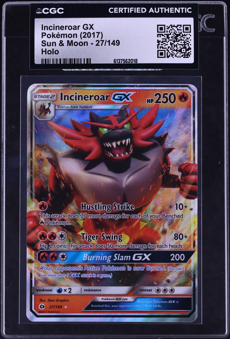 2017 Pokemon Sun & Moon Incineroar GX #27 CGC AUTH