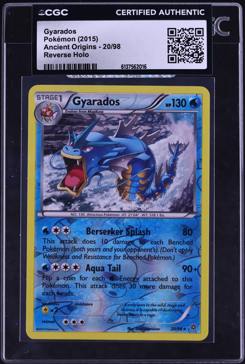 2015 Pokemon XY Ancient Origins Reverse Holo Gyarados #20 CGC AUTH
