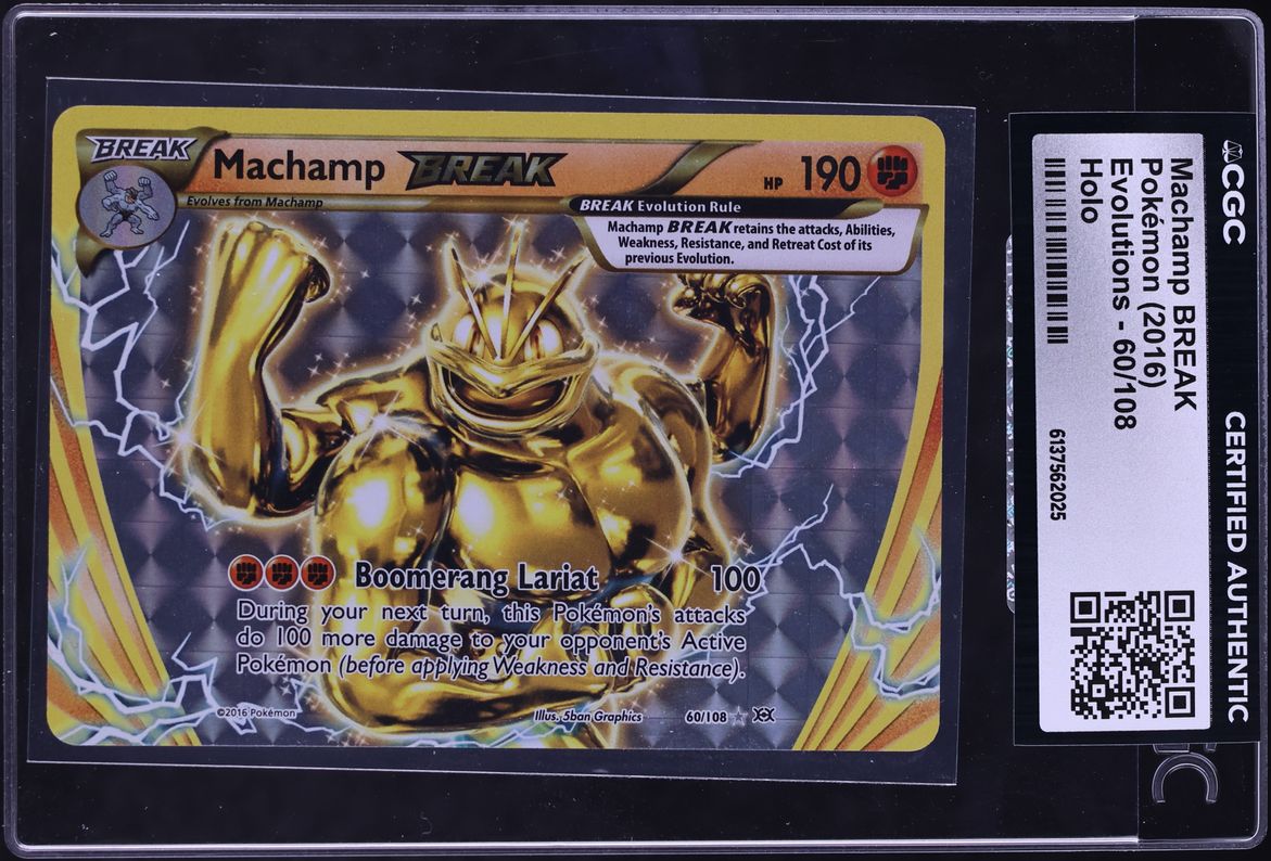 2016 Pokemon XY Evolutions Holo Machamp BREAK #60 CGC AUTH