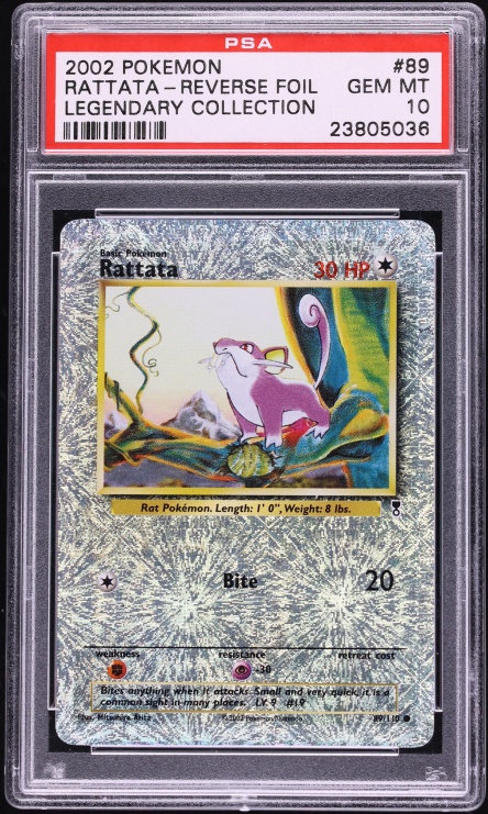 2002 Pokemon Legendary Collection Reverse Holo Rattata #89 PSA 10 GEM MINT