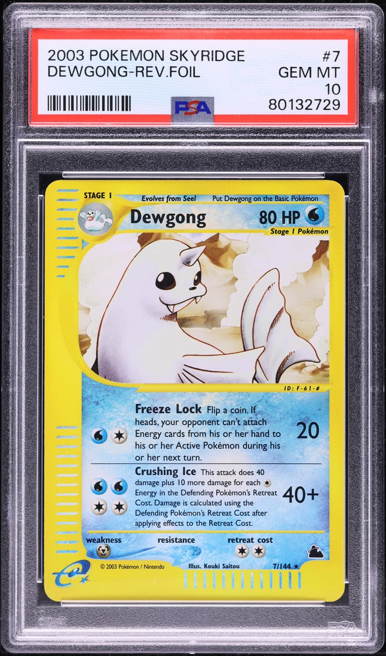 2003 Pokemon Skyridge Reverse Holo Dewgong #7 PSA 10 GEM MINT