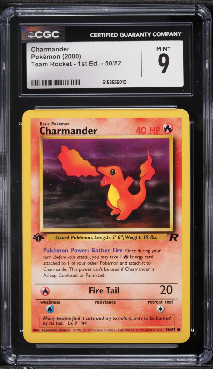 2000 Pokemon Team Rocket 1st Edition Charmander #50 CGC 9 MINT
