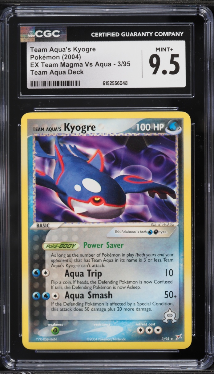 2004 Pokemon EX Team Magma Vs Team Aqua's Kyogre #3 CGC 9.5 MINT+