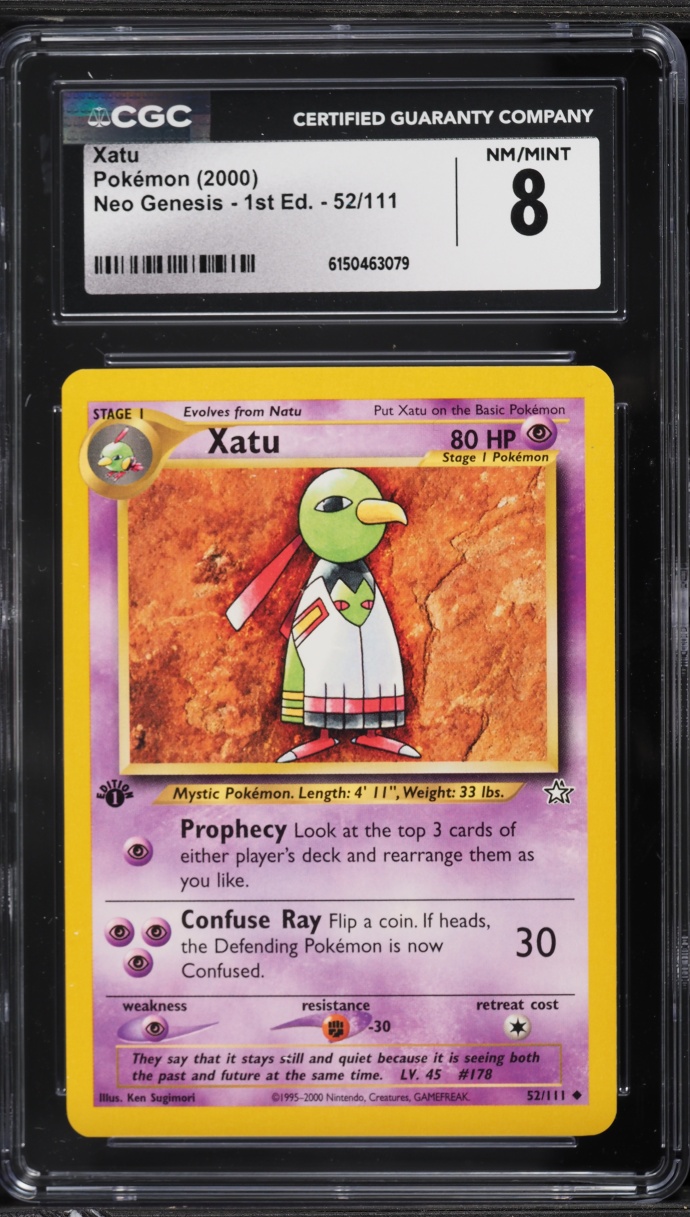 2000 Pokemon Neo Genesis 1st Edition Xatu #52 CGC 8 NM-MT