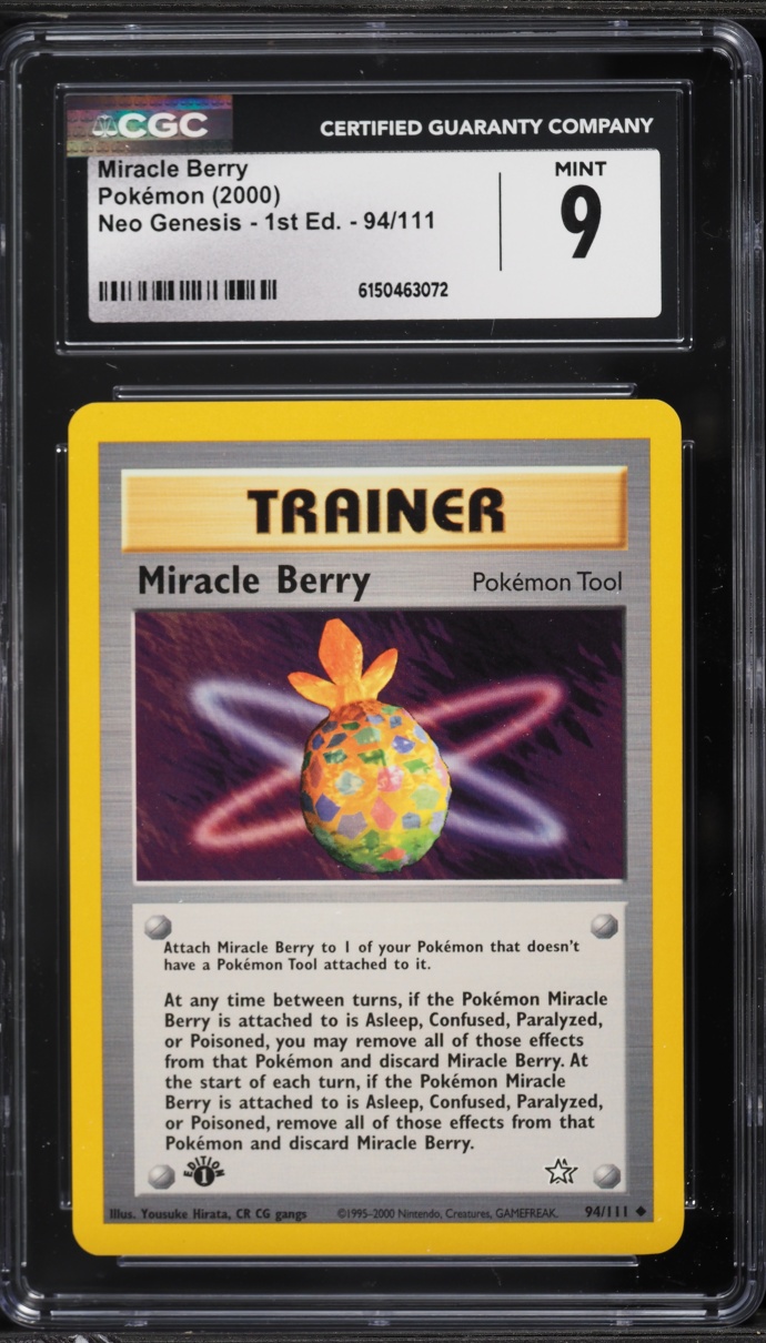2000 Pokemon Neo Genesis 1st Edition Miracle Berry #94 CGC 9 MINT