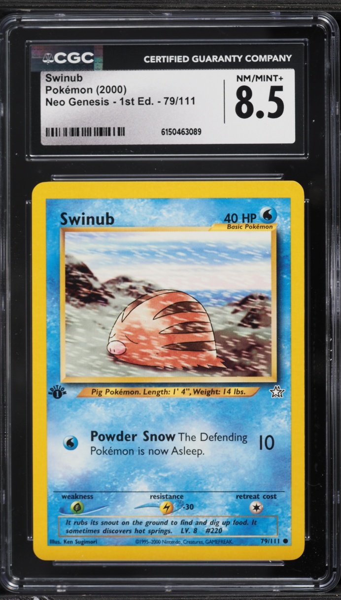2000 Pokemon Neo Genesis 1st Edition Swinub #79 CGC 8.5 NM-MT+