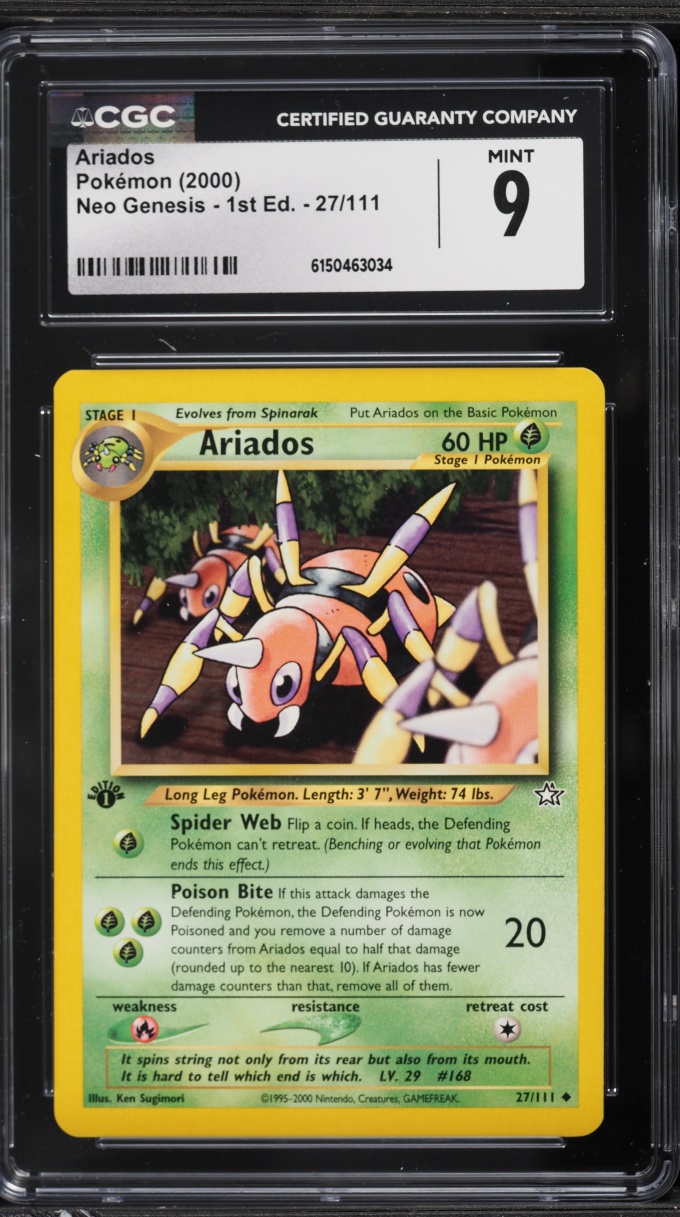 2000 Pokemon Neo Genesis 1st Edition Ariados #27 CGC 9 MINT