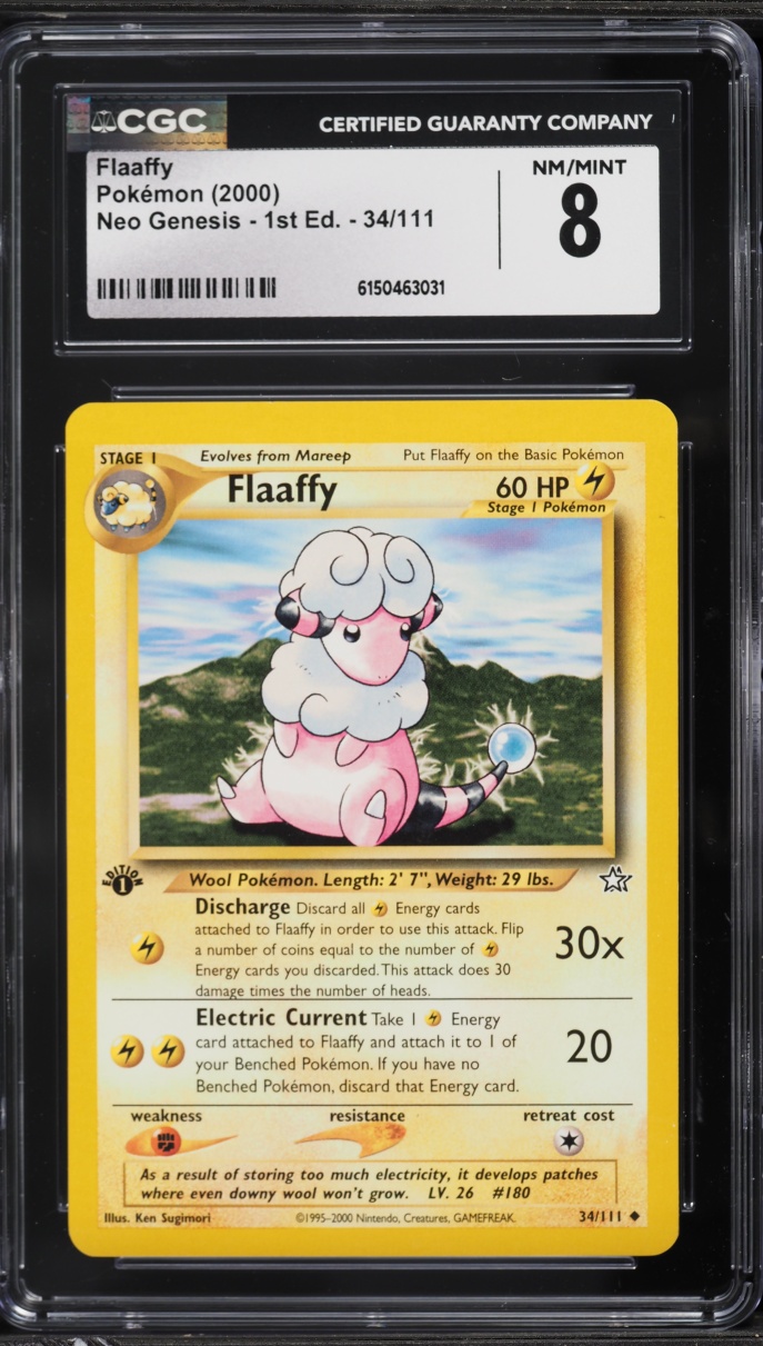 2000 Pokemon Neo Genesis 1st Edition Flaaffy #34 CGC 8 NM-MT