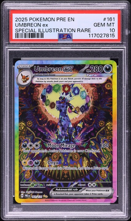 2025 Pokemon SV Prismatic Evolutions SIR Umbreon ex #161 PSA 10