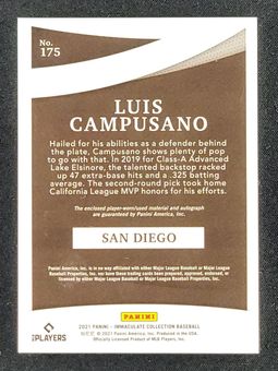 2021 Immaculate Collection Luis Campusano ROOKIE PATCH AUTO /99 #175 MBA AUTH