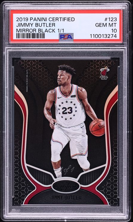 2019 Panini Certified Mirror Black Jimmy Butler 1/1 #123 PSA 10 GEM MINT
