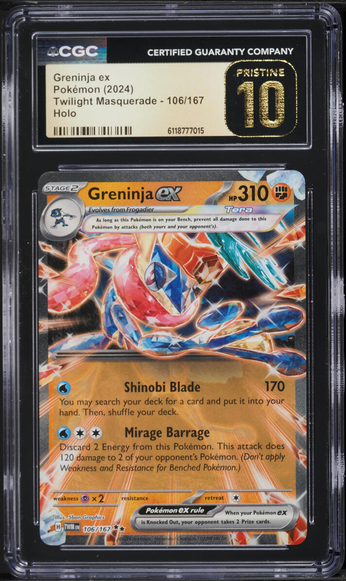 2024 Pokemon Scarlet & Violet Twilight Masquerade Holo Greninja ex #106 CGC 10 PRISTINE