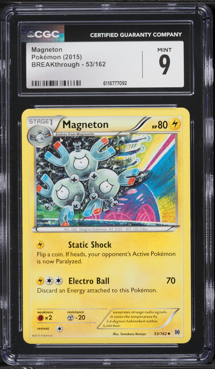 2015 Pokemon XY BREAKthrough Magneton #53 CGC 9 MINT