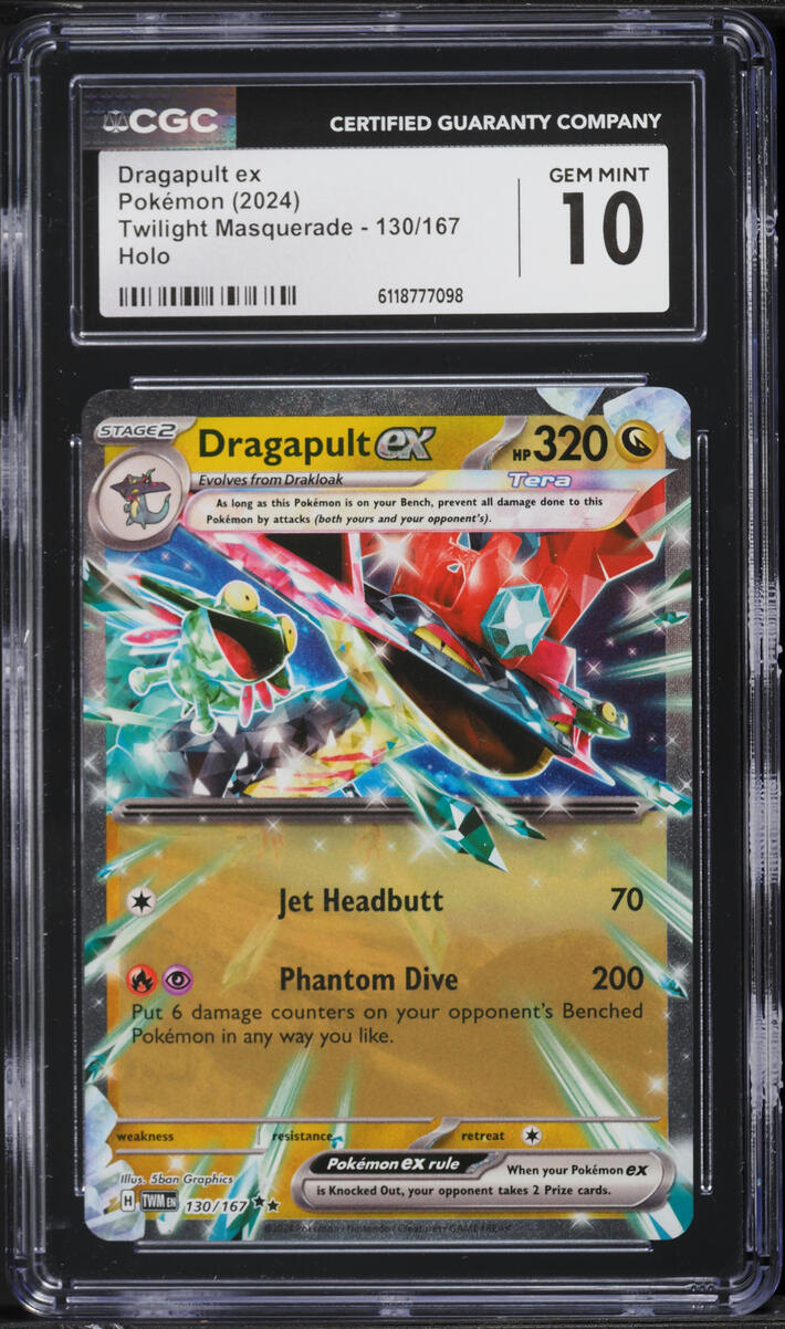 2024 Pokemon Scarlet & Violet Twilight Masquerade Holo Dragapult ex #130 CGC 10 GEM MINT