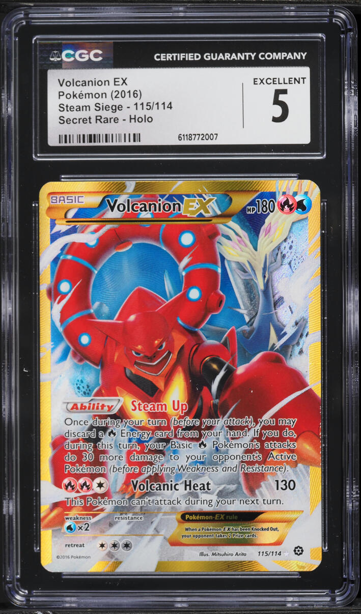 2016 Pokemon XY Steam Siege SEC Volcanion EX #115 CGC 5 EX