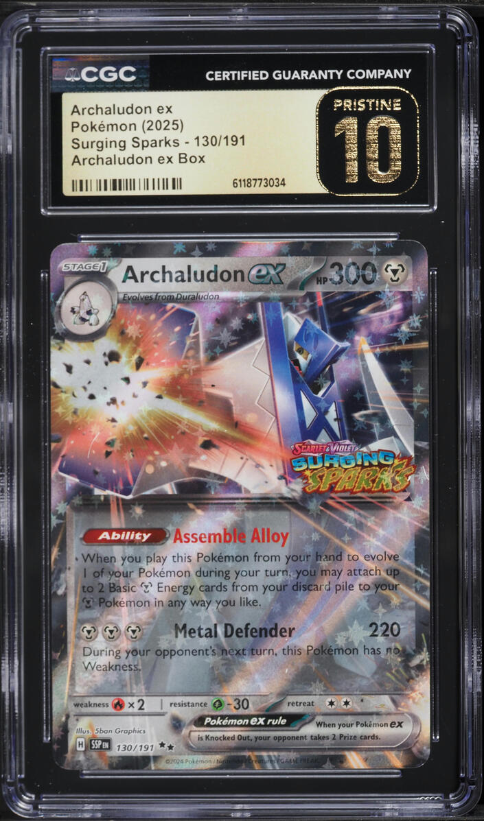 2025 Pokemon SV Surging Sparks Archaludon ex Box Archaludon EX #130 CGC 10 PRISTINE