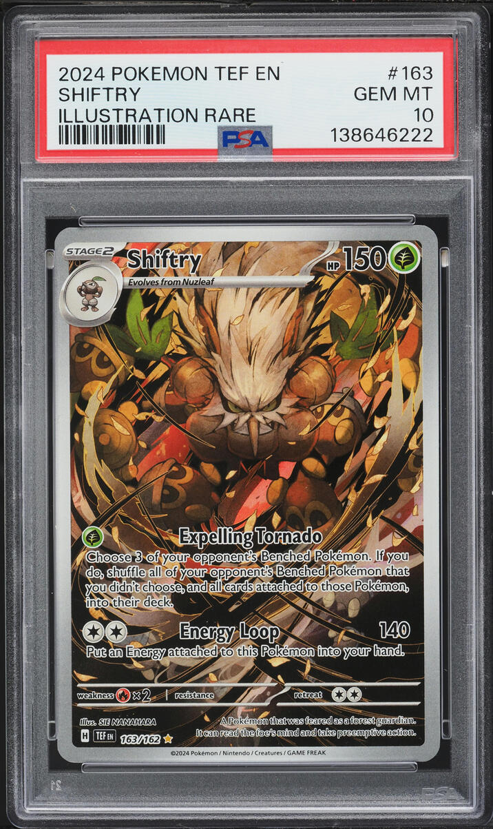 2024 Pokemon Scarlet & Violet Temporal Forces IR Shiftry #163 PSA 10 GEM MINT