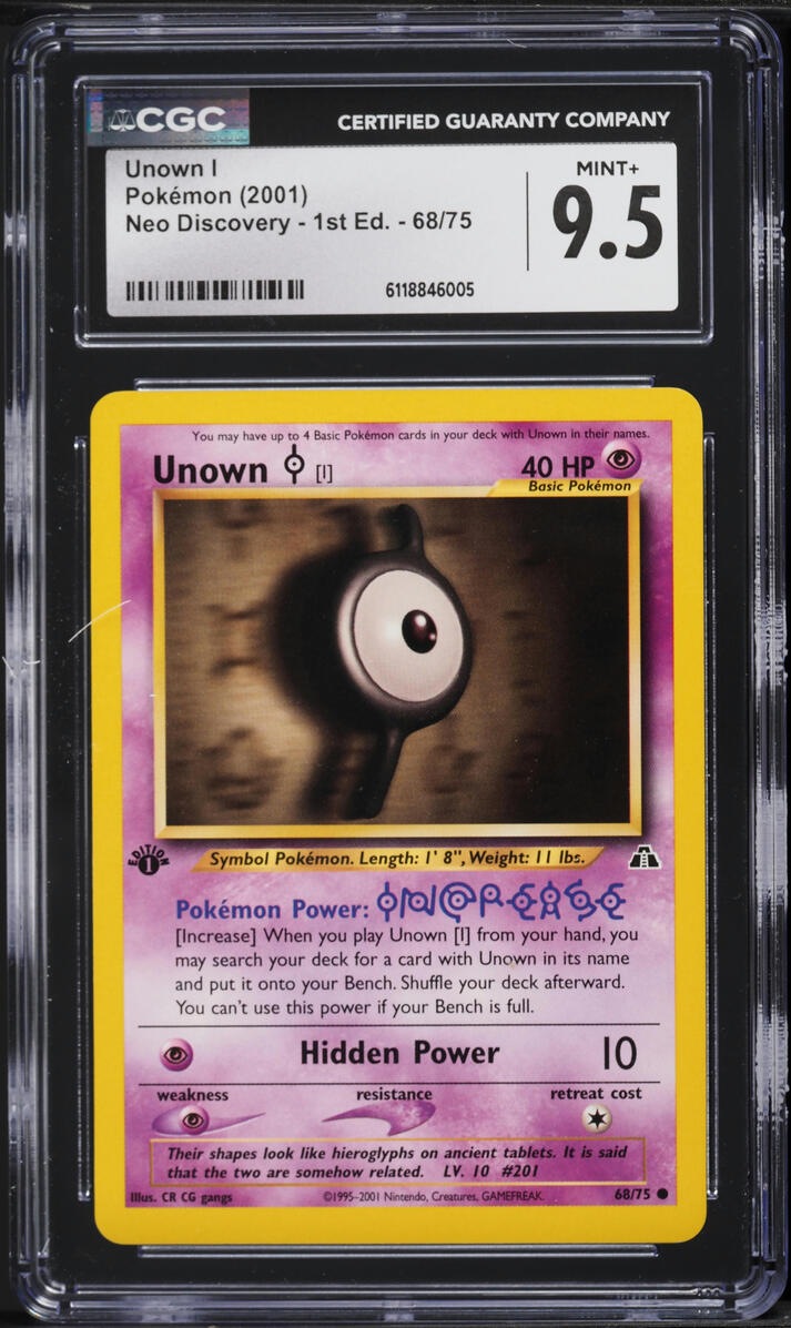 2001 Pokemon Neo Discovery 1st Edition Unown I #68 CGC 9.5 MINT+