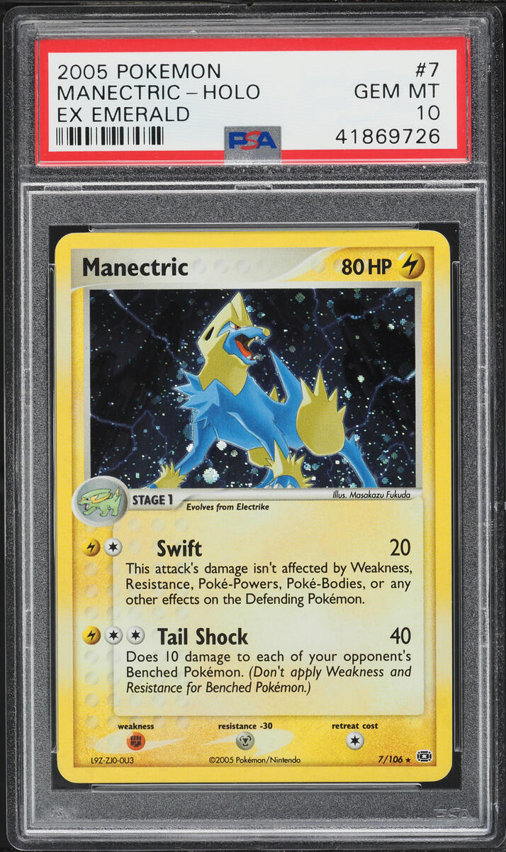 2005 Pokemon EX Emerald Holo Manectric #7 PSA 10 GEM MINT