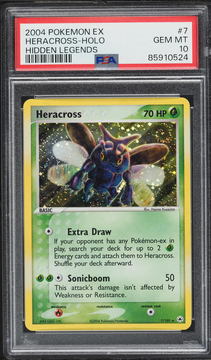 2004 Pokemon EX Hidden Legends Holo Heracross #7 PSA 10 GEM MINT